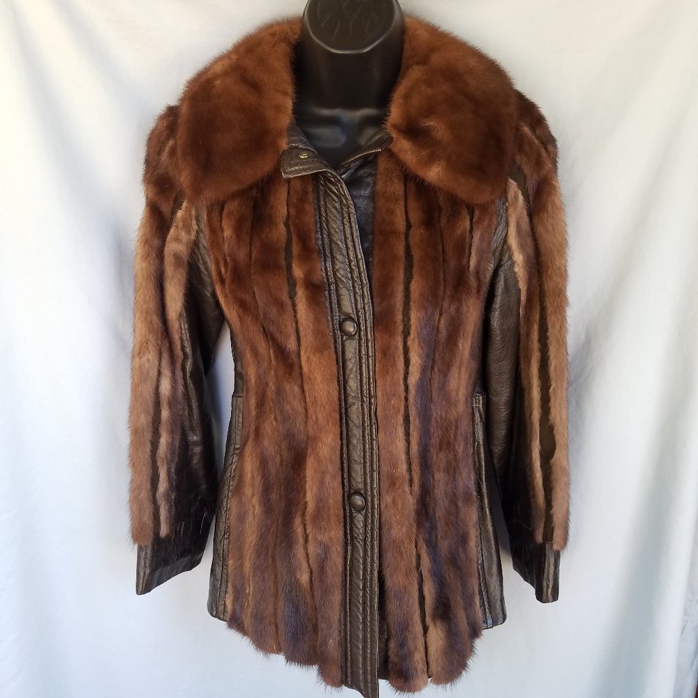 Vintage Bifano's Dark Brown Fur Snap Front Long Coat